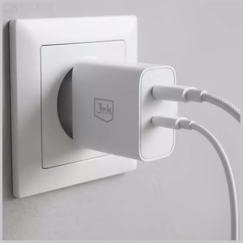 3MK FlowPower 45W PD 3.0 QC4+ cargador GaN blanco