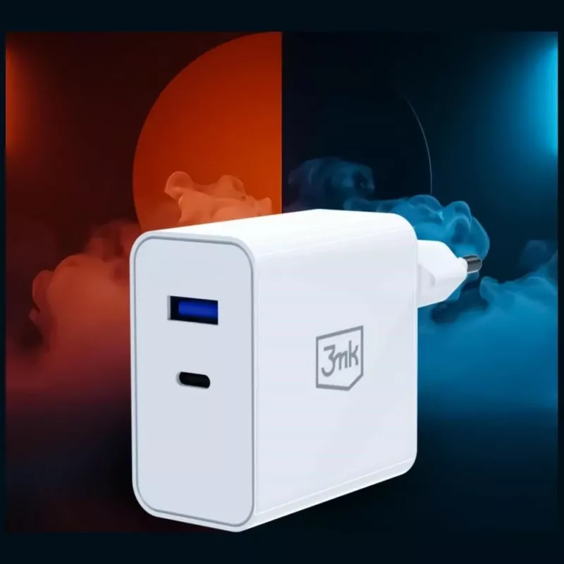 3MK FlowPower 45W PD 3.0 QC4+ cargador GaN blanco