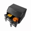 ELDOM FR210 DualCrisp freidora de aire doble, 2200 W, capacidad 8 L, pantalla LED, negra
