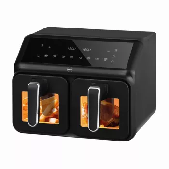 ELDOM FR210 DualCrisp freidora de aire doble, 2200 W, capacidad 8 L, pantalla LED, negra