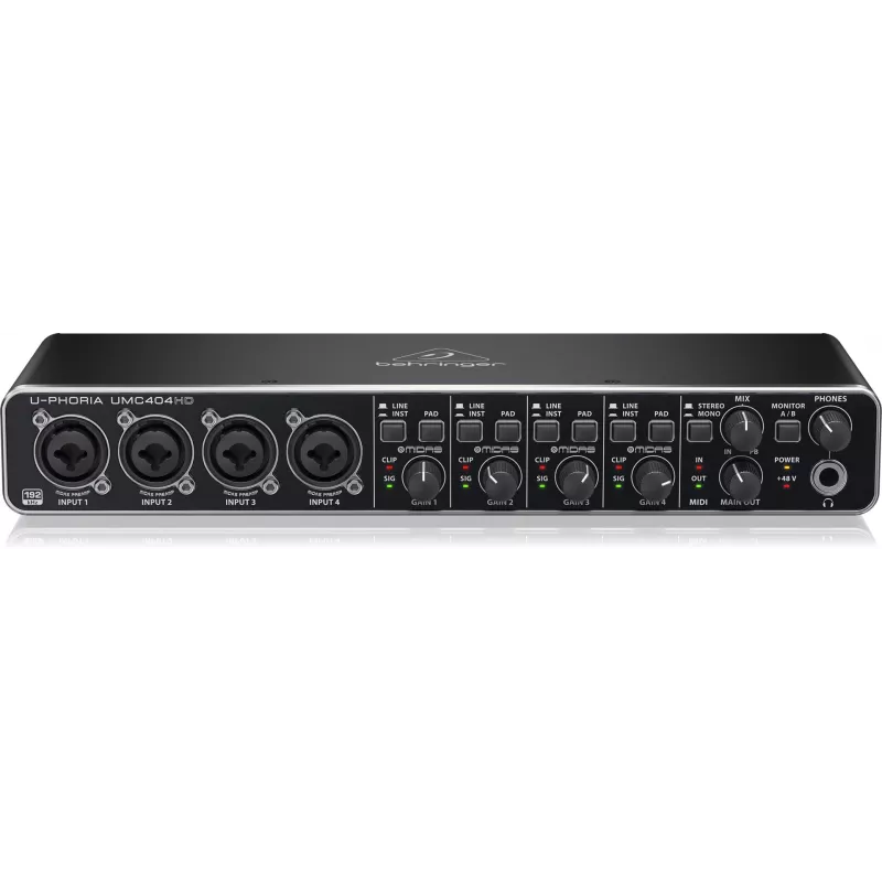 Behringer UMC404HD Interfaz de audio USB 4x4 24-bit/192 kHz con previos MIDAS