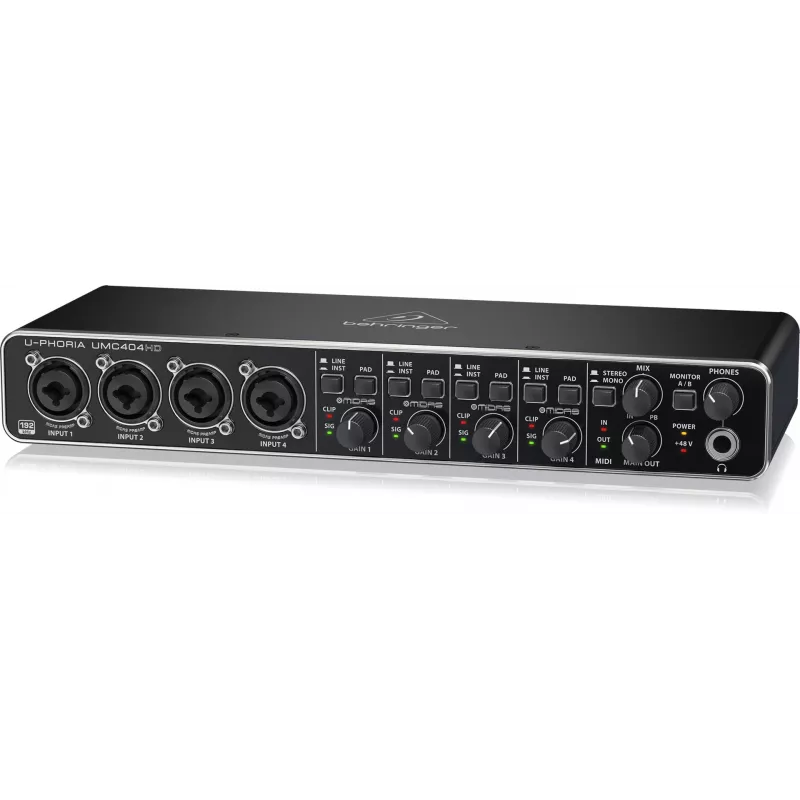 Behringer UMC404HD Interfaz de audio USB 4x4 24-bit/192 kHz con previos MIDAS