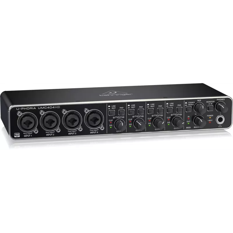 Behringer UMC404HD Interfaz de audio USB 4x4 24-bit/192 kHz con previos MIDAS