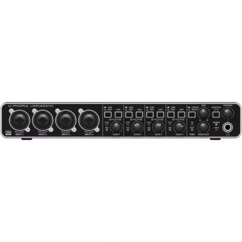 Behringer UMC404HD Interfaz de audio USB 4x4 24-bit/192 kHz con previos MIDAS