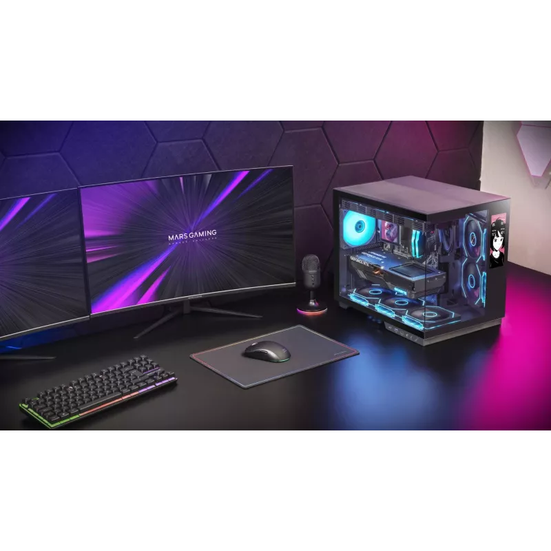 Tacens Mars Gaming MCMIRAGE Caja de ordenador semitorre Negra