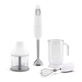 SMEG HBF03WHEU Batidora de mano, 700 W, brazo batidor de acero inoxidable, Blanca