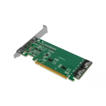 ICY DOCK EXLink MB308A Tarjeta adaptadora PCIe 4.0 x16 NVMe con 2 conectores SlimSAS 8i (SFF-8654) y Redriver