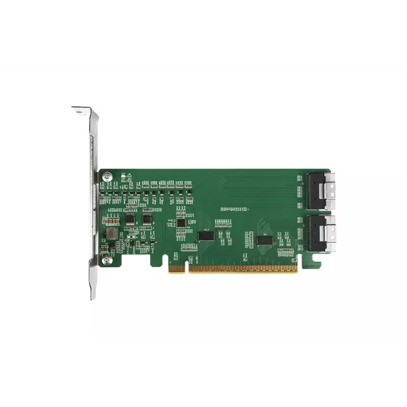 ICY DOCK EXLink MB308A Tarjeta adaptadora PCIe 4.0 x16 NVMe con 2 conectores SlimSAS 8i (SFF-8654) y Redriver
