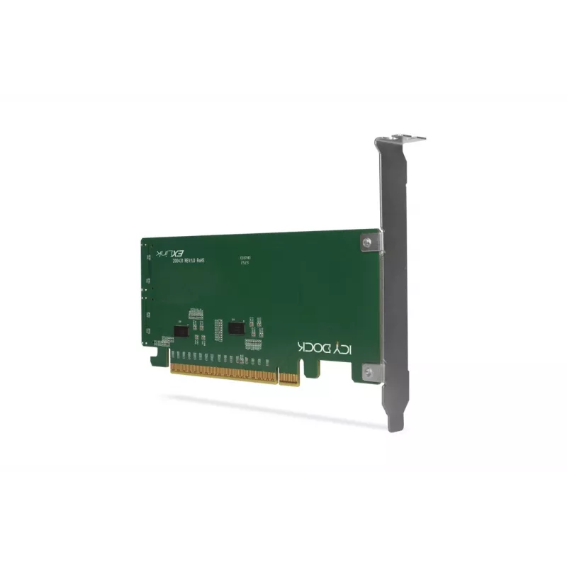 ICY DOCK EXLink MB308A Tarjeta adaptadora PCIe 4.0 x16 NVMe con 2 conectores SlimSAS 8i (SFF-8654) y Redriver