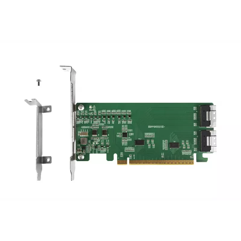 ICY DOCK EXLink MB308A Tarjeta adaptadora PCIe 4.0 x16 NVMe con 2 conectores SlimSAS 8i (SFF-8654) y Redriver