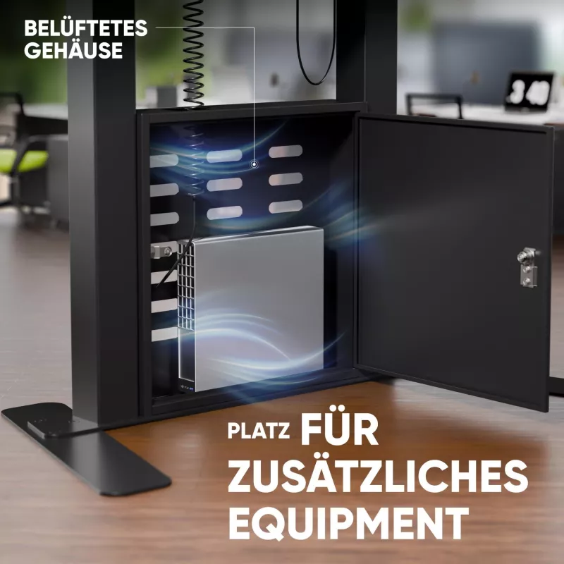 ONKRON FPRO2L-40-B Soporte de suelo para TV de 55-100 pulgadas, Negro, capacidad de carga 100 kg, carro AV móvil