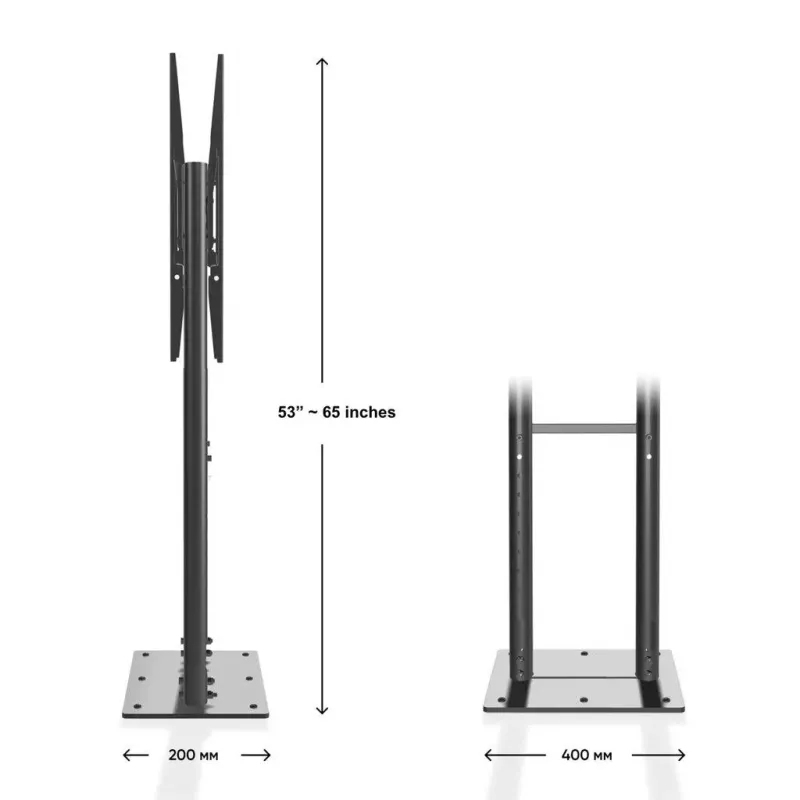 ONKRON FPRO2L-20-B Carro de TV móvil para televisores de 55-100 pulgadas, Negro