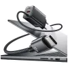 USAMS JC Series CC266 Cargador rápido GaN 65W con cable USB-C integrado, Negro
