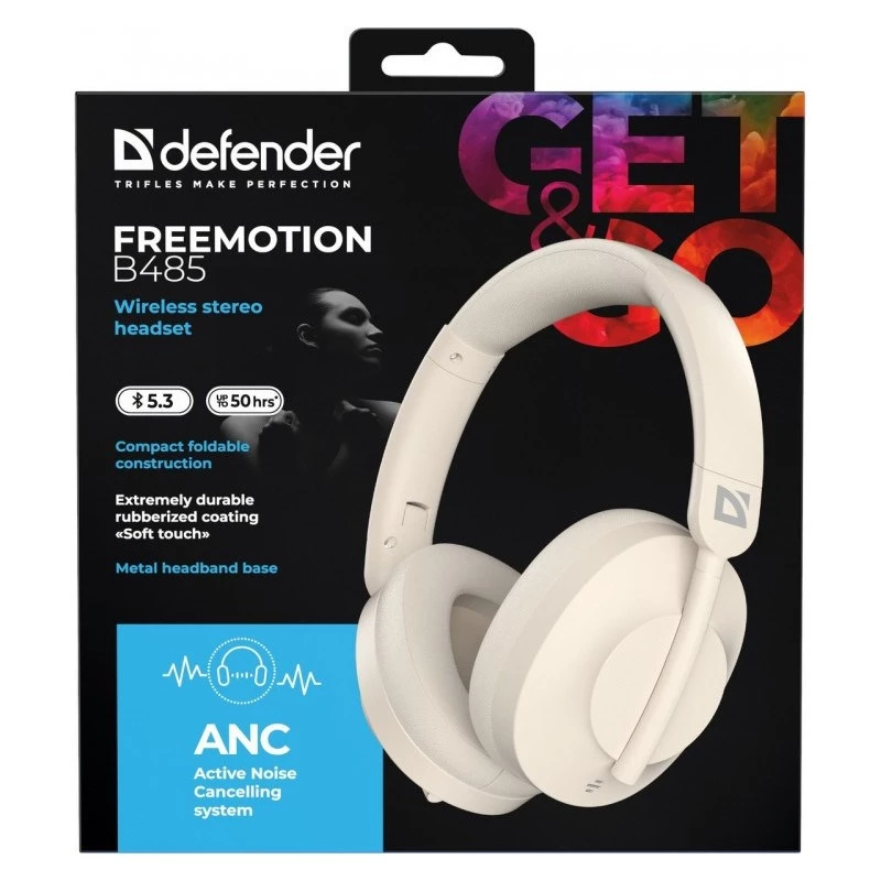 Defender Auriculares Bluetooth Freemotion B485 ANC Beige