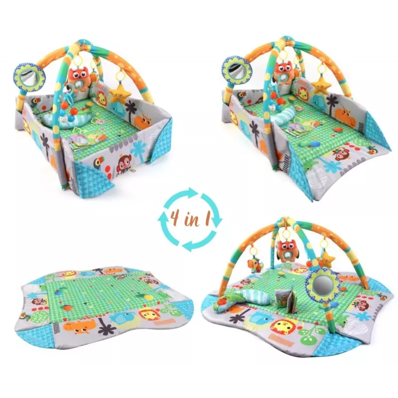 MILLY MALLY Manta de juego 4 en 1 jungla, piscina seca, parque