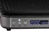 ELDOM GK200 GRILO Grill de contacto 2000W con termostato regulable, placas antiadherentes, Negro/Plata
