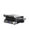 ELDOM GK200 GRILO Grill de contacto 2000W con termostato regulable, placas antiadherentes, Negro/Plata