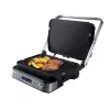 ELDOM GK200 GRILO Grill de contacto 2000W con termostato regulable, placas antiadherentes, Negro/Plata