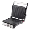 ELDOM GK200 GRILO Grill de contacto 2000W con termostato regulable, placas antiadherentes, Negro/Plata