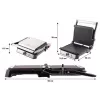 ELDOM GK200 GRILO Grill de contacto 2000W con termostato regulable, placas antiadherentes, Negro/Plata
