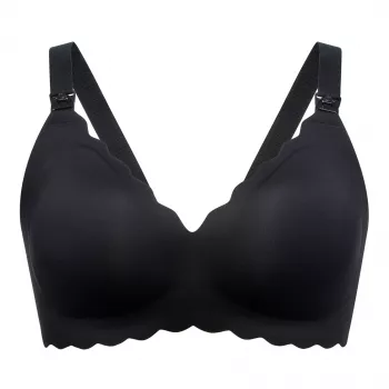 MOMCOZY YN46 Sujetador de lactancia sin costuras con soporte floral Negro 3XL