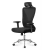 MARK ADLER MA-Manager 3.5 Silla de oficina ejecutiva negra con reposacabezas, piel ecológica, base cromada
