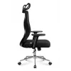 MARK ADLER MA-Manager 3.5 Silla de oficina ejecutiva negra con reposacabezas, piel ecológica, base cromada