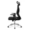 MARK ADLER MA-Manager 3.5 Silla de oficina ejecutiva negra con reposacabezas, piel ecológica, base cromada