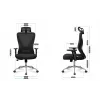 MARK ADLER MA-Manager 3.5 Silla de oficina ejecutiva negra con reposacabezas, piel ecológica, base cromada