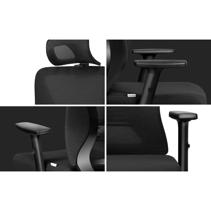 MARK ADLER MA-Manager 3.5 Silla de oficina ejecutiva negra con reposacabezas, piel ecológica, base cromada