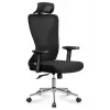 MARK ADLER MA-Manager 3.5 Silla de oficina ejecutiva negra con reposacabezas, piel ecológica, base cromada