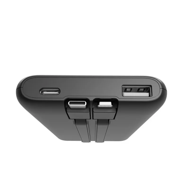 Gembird PB10-PD20-LCD-01 Batería externa con cables integrados, carga rápida 20W, 10000 mAh, Negro