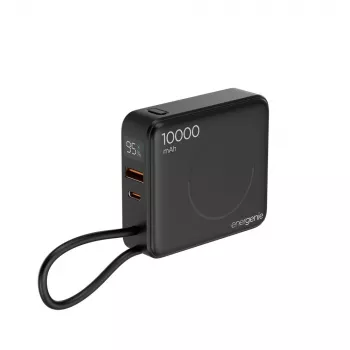 Gembird PB10-WPC15-LCD-01 Batería externa de carga rápida con cargador inalámbrico, 20 W, 10000 mAh, Negro