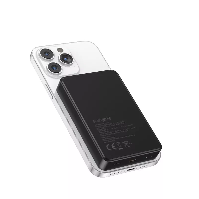 Gembird PB10-WPC15M-01 Batería externa inalámbrica magnética 15W, 10000 mAh, Negro