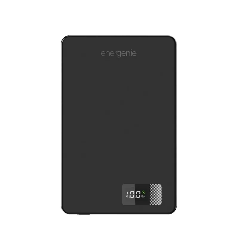 Gembird PB10-WPC15M-LCD-01 Batería externa inalámbrica magnética con LCD, 15W, 10000 mAh, Negro