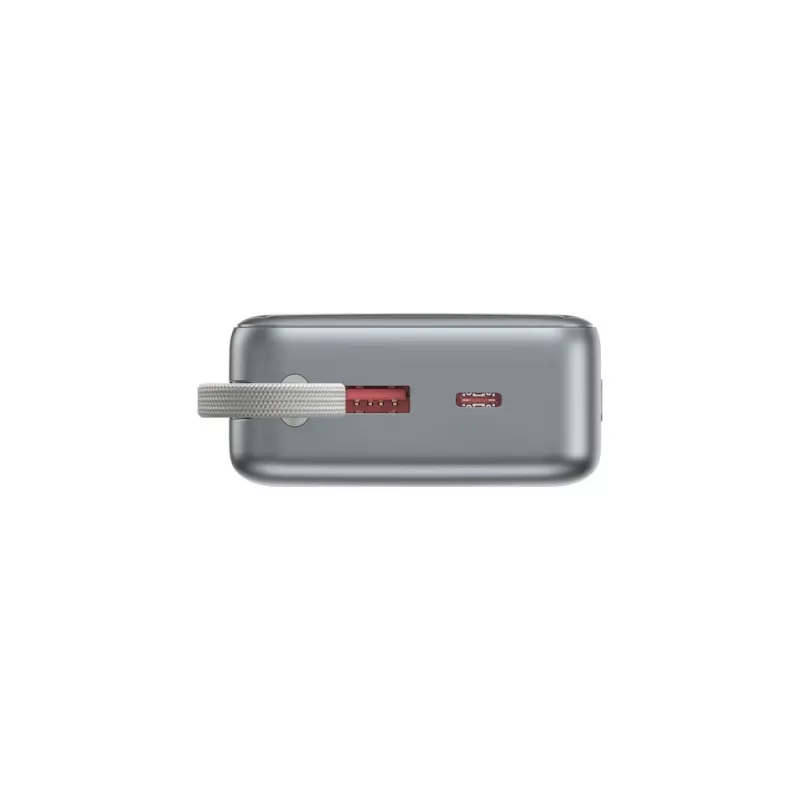 Gembird PB20-PD65-LCD-01 Batería externa de carga rápida con cables integrados, 65W, 20000 mAh, Negro