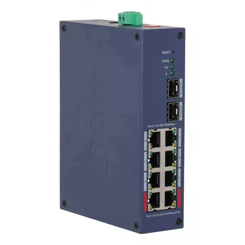 DAHUA CHS4210-8GT-110 Switch gestionado L2, 8 puertos Gigabit PoE+, presupuesto PoE 110W