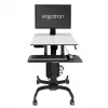 Ergotron WorkFit-C Single HD Estación de trabajo sentado-de pie - Carro móvil - negro, gris - 12,7 kg - 76,2 cm (30 pulgadas) - VESA 75x75, 100x100, 200x100, 200x200 - 360°
