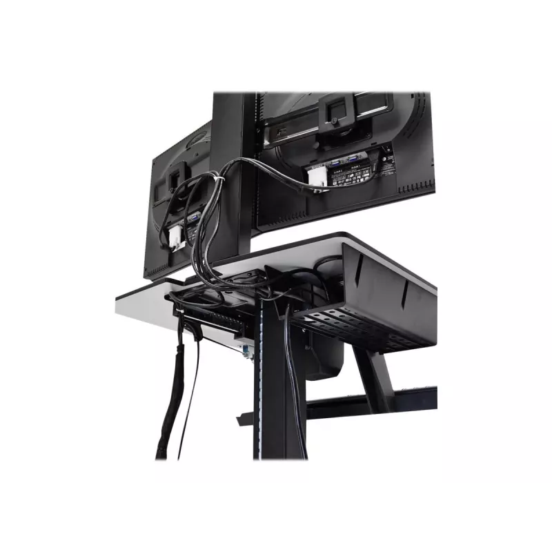 Ergotron WorkFit-C Single HD Estación de trabajo sentado-de pie - Carro móvil - negro, gris - 12,7 kg - 76,2 cm (30 pulgadas) - VESA 75x75, 100x100, 200x100, 200x200 - 360°