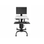 Ergotron WorkFit-C Single HD Estación de trabajo sentado-de pie - Carro móvil - negro, gris - 12,7 kg - 76,2 cm (30 pulgadas) - VESA 75x75, 100x100, 200x100, 200x200 - 360°