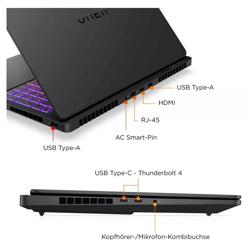 HP OMEN MAX 16-ah0193ng Portátil gaming 16,0 inch QHD IPS 240Hz, Intel Core Ultra 9 275HX, 32GB RAM, 1TB SSD, RTX 5080, Windows 11 Home