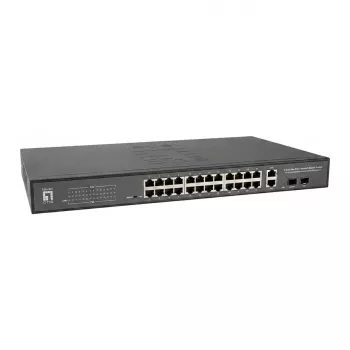 LevelONE GTP-2871DP Switch gestionado L3 PoE+ 24x GE PoE + 4x 10G SFP+ 440W para rack de 19 inch