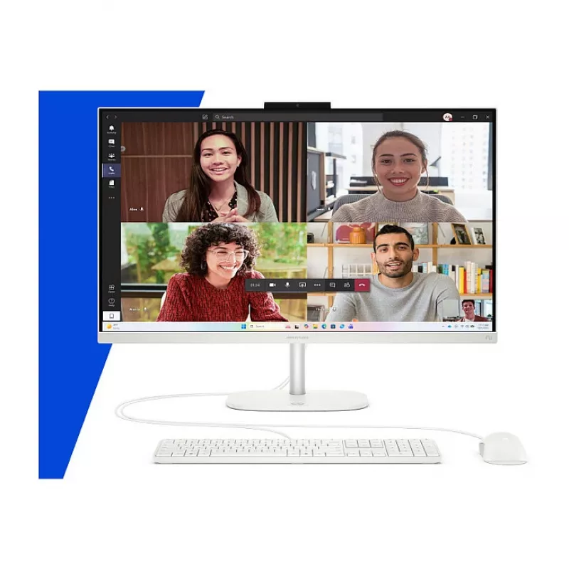 HP OmniStudio All-in-One 27-cw0174ng PC, pantalla QHD de 27 inch, AMD Ryzen AI 7 445, 24GB RAM, 512GB SSD, Windows 11 Home, blanco