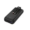 Gembird PB20-PD20-LCD-01 Batería externa de carga rápida con cables integrados, 20 W, 20000 mAh, negra