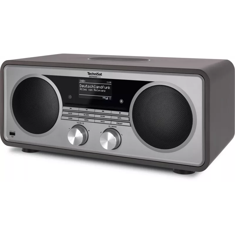 TechniSat DIGITRADIO 602 Radio DAB+/FM/Internet con Bluetooth, reproductor de CD y base de carga Qi - antracita/plata
