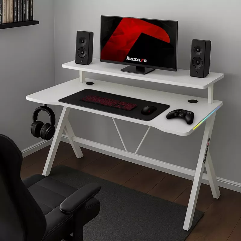 Huzaro Hero 1.9 RGB Escritorio gaming blanco
