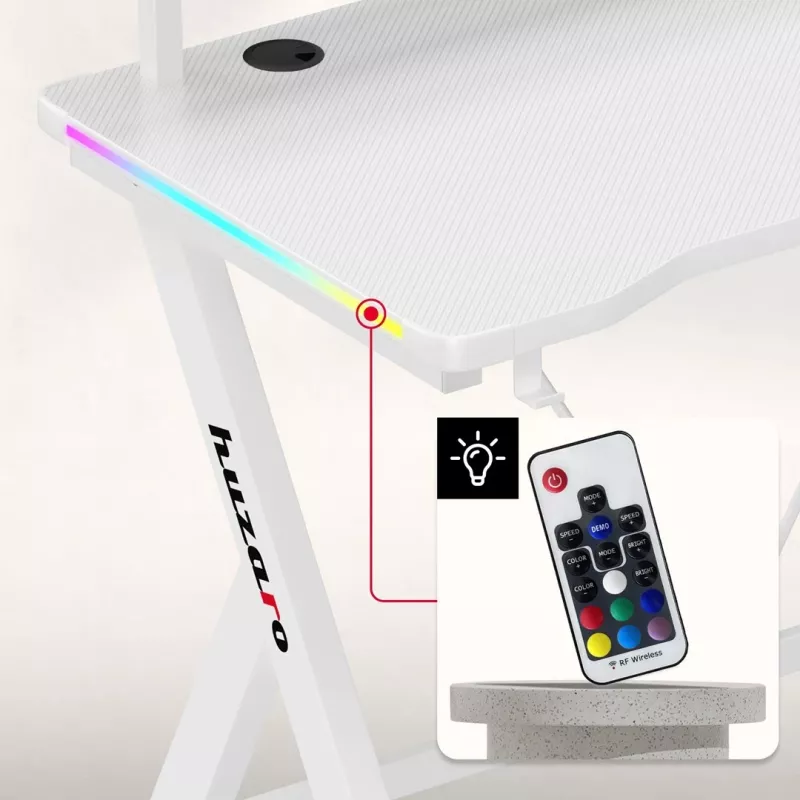 Huzaro Hero 1.9 RGB Escritorio gaming blanco