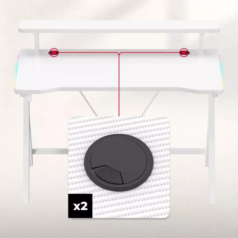 Huzaro Hero 1.9 RGB Escritorio gaming blanco