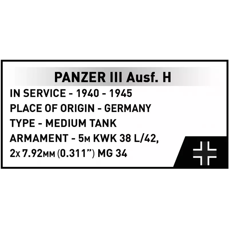 COBI 958 PCS HC WWII Panzer III Ausf. H Set de bloques de construcción