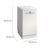 Bosch Serie 2 SPS2HKW55E Lavavajillas de libre instalación slim, 10 cubiertos, Blanco